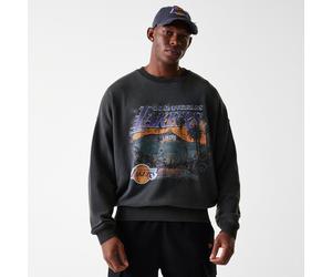 Los Angeles Lakers New Era Oversized Retro Print NBA Crewneck Sweatshirt Grau - S