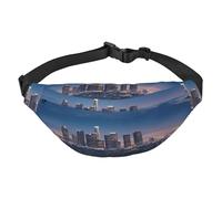 Los Angeles Skyline Bauchtasche für Herren und Damen, modische Hüfttasche, Umhängetasche, Geldbörse, Hüfttasche mit verstellbarem Riemen, wasserdichte Brusttasche für Reisen, Wandern, Sport, Schwarz,