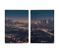 Los Angeles Skyline Reisepasshülle mit Kreditkartenfächern und Bordkartenfach für Reisepässe, Kreditkarten, Bordkarten