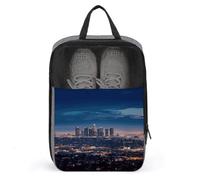 Los Angeles Skyline Schuhtasche Reise Schuh-Organizer Wasserabweisend Schuhbeutel mit Reißverschluss Sneaker Staubbeutel Grau Einheitsgröße Modern, grau, Einheitsgröße, Modern