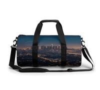 Los Angeles Skyline Turnbeutel, Sporttasche, leichte Reisetasche, Handgepäcktasche, Wochenendtasche für Damen und Herren, weiß, 45 cm/22,9 cm/22,9 cm/22,9 cm, weiß, 17.7in/9in/9in
