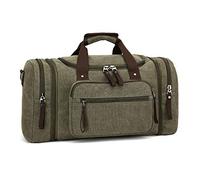 LOSMILE Canvas Reisetasche,40L-50L Weekender Tasche Sporttasche Handgepäck für Damen und Herren mit der Großen Kapazität. (Grün)