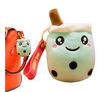 LOSOO Tasche Bubble Tea | Süßer Kuscheltier-Anhänger mit Gesichtsausdrüc | Geldbeutel- Bubble Tea Milchteetasse Schlüsselanhänger für