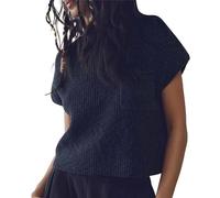 LOSSLO Pullunder Damen Ärmellos,Strickpullunder Damen Elegant,Strickweste Damen Kurzarm Einfarbig Strick Tank Top Casual Sweater Freizeit Warm Stricken Weste Winter Herbst Strickpullover Strickpulli