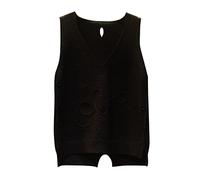 LOSSLO Pullunder Damen Ärmellos,Strickpullunder Elegant Strickweste V Ausschnitt Einfarbig Strick Tank Top Kurz Freizeit Sweater Freizeit Lose Stricken Weste Winter Herbst Strickpullover