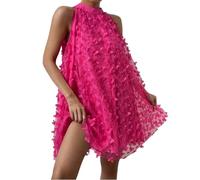 LOSSLO Sommerkleid Damen Kurz -Neckholder Kleid Minikleid Strandkleid Ärmelloses Freizeitkleid Swing Partykleid A-Linien Tunikakleider Lose Strandkleider Sexy Mini Kleider für Frauen Strand