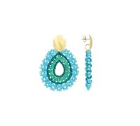LOTT.gioielli Ohrringe Open Drop Irregular, S, light ocean, vergoldet