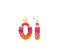 LOTT.gioielli Ohrringe Yara Combi Oval, fuchsia/orange, M, vergoldet