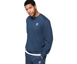 Lotto Basic Sweatshirt Herren Dunkelblau I Baumwolle Pullover ohne Kapuze & mit kleinem Logo I Lässiger, Regular Fit Herren Pullover I Sweatshirts in 3XL