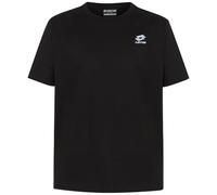 T-Shirt LOTTO, Herren, Gr. M (48/50), schwarz (caviar), 100% Cotton, unifarben, Rundhals, gerader Abschluss, Shirts T-Shirt, - mit dezenter Logostickerei (96833635-M) caviar