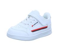 Lotto Lifes Kinder-Jungen-Sneaker-Slipper-Klettschuh Weiß-Rot-Schwarz 24