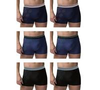 Lotto Packung mit 6 Boxershorts für Herren, Sportswear aus elastischer Baumwolle, Größen S-M-L-XL-XXL, verschiedene Farben, Lb1338: 2 Schwarz 2 Jeans 2 Blau, XL