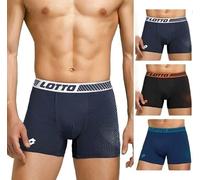 Lotto Packung mit 6 Boxershorts für Herren, Sportswear aus elastischer Baumwolle, Größen S-M-L-XL-XXL, verschiedene Farben, Lb1346: 2 Schwarz 2 Jeans 2 Blau, S