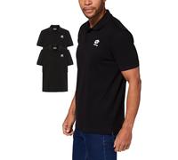 Lotto Poloshirt Herren schwarz, 2er Set in Größe XL I Poloshirt Kurzarm, Baumwolle I Poloshirts mit gesticktem Logo, vielseitig kombinierbar I Polohemd in 2 Farben