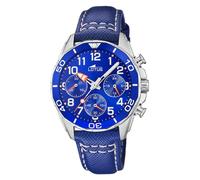 Lotus Kinder Armbanduhr in der Farbe blau mit Lederarmband, Wasserdichtigkeit: 5bar, Gehäusedurchmesser: 36 mm, 18859/1