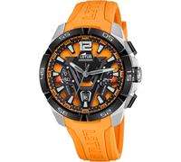 Lotus Herren Analog Uhr Kautschuk Orange - Quarz - Chronograph - Kalender - Mineralglas - 10 ATM Wasserdicht 18944/3 Vortex