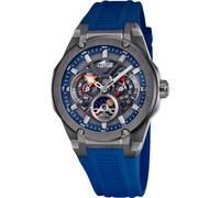 LOTUS Herrenuhr 18946/4 Vortex Gehäuse aus Edelstahl 316L Schwarz Kautschukarmband Blau, Schwarz