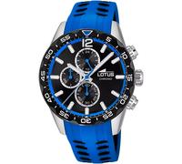 LOTUS Herrenuhr 18953/2 Outlet Edelstahlgehäuse 316l Silber Kautschukband Blau, Schwarz