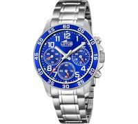 Lotus Armbanduhr Junior Collection 18580/6, 36 mm blaues Gehäuse mit Stahlband, Unisex