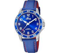 Lotus Kinder Uhr Analoge Leder Blau - Quarzwerk - Hochfestes Mineralglas - Wasserdicht 5 ATM - Klassisch 18787/5 - Junior Collection
