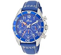 Lotus Kinder Armbanduhr in der Farbe blau mit Lederarmband, Wasserdichtigkeit: 5bar, Gehäusedurchmesser: 36 mm, 18859/1