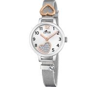 Lotus Kinder Mesh-Armbanduhr 18659/1 Edelstahl 316L Silber mit Herzen 24 mm Quarz