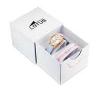 Lotus Analog Kinderuhr für Mädchen mit blauem Lederarmband - Quarzwerk - Hochresistentes Glas - Wasserdicht 5 ATM - Klassisch 18407/F - Mit Geschenkarmband - Junior Collection