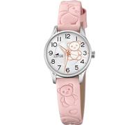 Lotus Analog Kinderuhr für Mädchen mit rosa Lederarmband - Quarzwerk - Hochresistentes Glas - Klassisch 18573/G - Mit Geschenkarmband - Junior Collection
