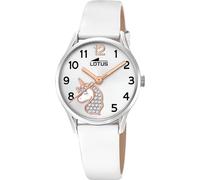 Lotus Mädchen-Armbanduhr 18406/K Weißes Leder Quarzwerk 5 ATM Hochresistentes Glas