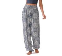 Lotus and Luna Haremshose für Damen, Thai-Hose für Strand und Lounge, hohe Taille, fließende Boho-Hose, Geniehose, Yogahose, Montauk, Small Zierlich