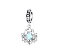 Lotus-Anhänger Charm 925 Sterling Silber Charm passt für Pandora Armband Halskette, SCC2847