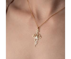 Lotus Anhänger Halskette, Damen Edelstahl Unalome Pagode Anhänger Halskette, Yoga Amulett Schmuck, Geschenk zum Valentinstag, Muttertag