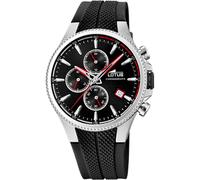Lotus Herren Chronograph 18621/2 – Quarz, schwarzes Gummiarmband, Kalender, Mineralglas, 5 ATM