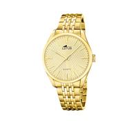 Lotus Armbanduhr Herren Edelstahl Gold 316L - Analoge Herrenuhr Minimalistisch Elegant - Mineralglas - 5 ATM wasserdicht - Quarzuhr 19066/1