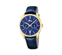 Lotus Armbanduhr Herren Leder Blau - Analoge Herrenuhr Multifunktion mit Datum - Klassisch Elegant - Mineralglas - 5 ATM wasserdicht - Quarzuhr 19075/2