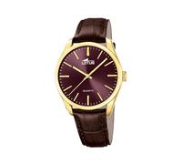 Lotus Armbanduhr Herren Leder Dunkelbraun - Analoge Herrenuhr Minimalistisch Elegant - Mineralglas - 5 ATM wasserdicht - Quarzuhr 19067/3