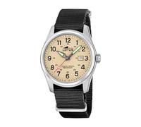 Lotus Armbanduhr Herren Nylon Schwarz - Analoge Herrenuhr mit Datum - Sportlich Militär Stil - Mineralglas - 10 ATM wasserdicht - Quarzuhr 19055/1