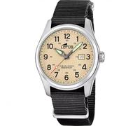 Lotus Armbanduhr Herren Nylon Schwarz - Analoge Herrenuhr mit Datum - Sportlich Militär Stil - Mineralglas - 10 ATM wasserdicht - Quarzuhr 19055/1