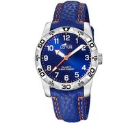 Lotus Kinderuhr 18665/2 - Analog für Jungen, blaues Lederband, Quarzwerk, 5 ATM, Geschenkarmband