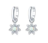 Lotus Blumen Ohrringe 925 Sterling Silber Opal Ohrring Creolen Hypoallergene Ohrringe Blumen Opal Schmuck Blumen Ohrstecker Muttertags Geschenke für Damen Mädchen Kinder