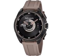LOTUS Connected 20002/2 Hybrid-Smartwatch für Herren, schwarzes Gehäuse und braunes Silikonband, Aktivitätstracker, Benachrichtigungen, elegantes sportliches Design