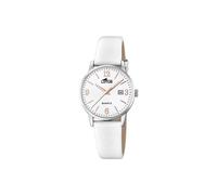 Lotus Damen Analog Uhr Leder Weiß - Quarzwerk - Hochfestes Mineralglas - Wasserdicht 5 ATM - Elegant Klassisch Vintage - Kalender 18699/1