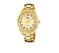 Lotus Damen Uhr Analog Edelstahl 316L Gold - Quarzwerk - Mineralglas hochresistent - 5 ATM wasserdicht 18902/2 - Trendy