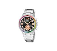 Lotus Damen Hybrid Smartwatch Connected Edelstahl 316L - Mineralglas - 5 ATM wasserdicht - Musiksteuerung, Schrittzähler, Anrufe melden und ablehnen 18924/6