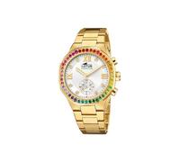 Lotus Damen Hybrid Smartwatch Connected Edelstahl 316L Gold - Mineralglas - 5 ATM wasserdicht - Musiksteuerung, Schrittzähler, Anrufe melden und ablehnen 18925/5
