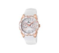 Lotus Damen-Quarzuhr mit weißem Zifferblatt, Analog-Anzeige und weißem Kautschukarmband 15862/1, weiß/weiß, Armband