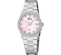 Lotus Damen Uhr Analog aus Edelstahl 316L Silber - Quarzwerk - Mineralglas hochresistent - 10 ATM wasserdicht - Kalender 18885/C - Freedom Collection