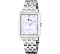 Lotus Damen Uhr Analog Edelstahl 316L Silber - Quarzwerk - Mineralglas hochresistent - 5 ATM wasserdicht 18980/1 - Square Series