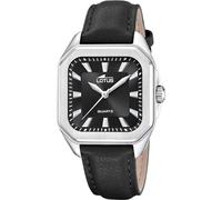 Lotus Damen Uhr Analog Leder Schwarz - Quarzwerk - Mineralglas hochresistent - 5 ATM wasserdicht - Elegant, Klassisch und Vintage 18968/6 - Square Series