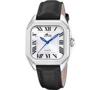 Lotus Damenuhr 18968/1 Square Series – Edelstahl 316L silber, Lederband schwarz, Mineralglas, 5 ATM